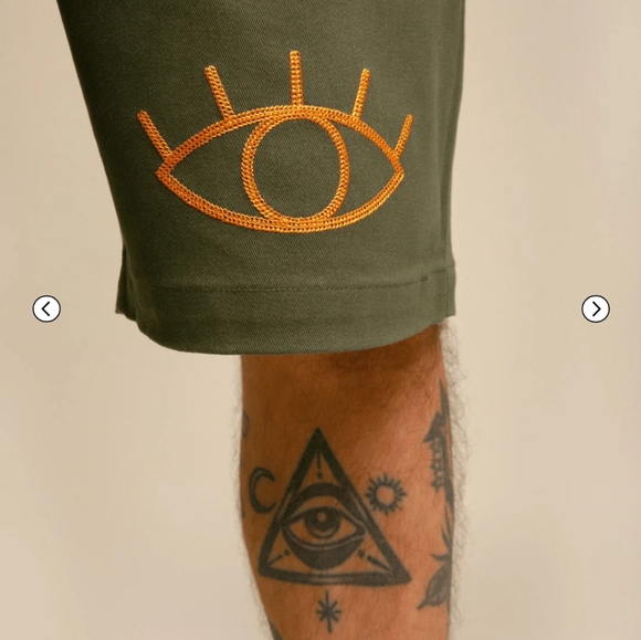 Le Cartel x Farah Allegue Collaboration Unisex Green Shorts Size Medium - Picture 3 of 10